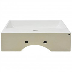 Umywalka z otworem na baterię z białej ceramiki 51,5x38,5x15 cm