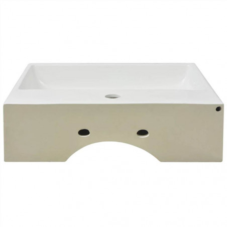 Washbasin with tap hole in white ceramic 51.5x38.5x15 cm