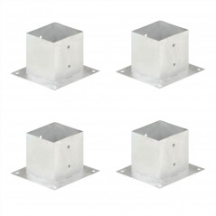 Anclajes para postes 4 piezas de metal galvanizado 141 mm