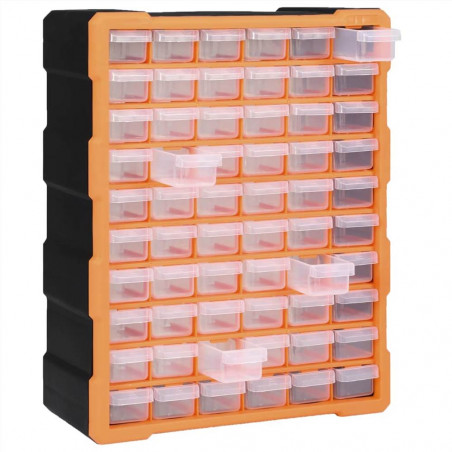 Multi-drawer organizer with 60 drawers 38x16x47.5 cm