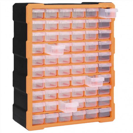 Organizador multigavetas com 60 gavetas 38x16x47,5 cm