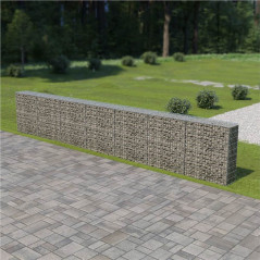 Mur de gabions avec couvercles en acier galvanisé 600x30x100 cm