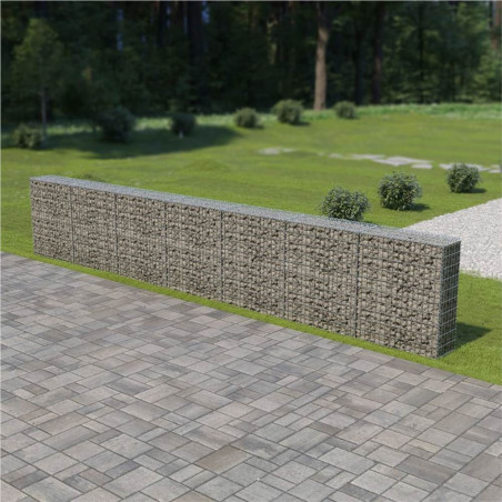 Gabion wall with galvanized steel covers 600x30x100 cm