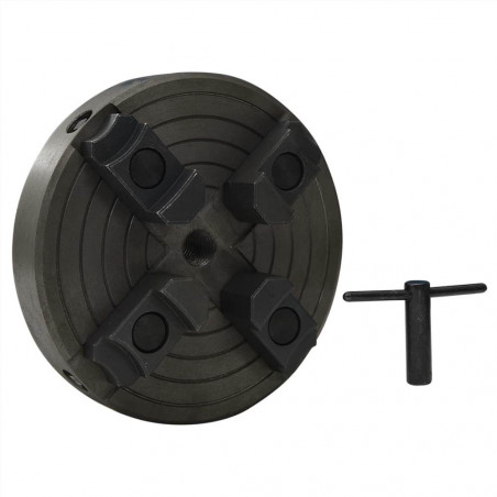 4-jaw wooden chuck with M18 connection Black steel 150x63 mm