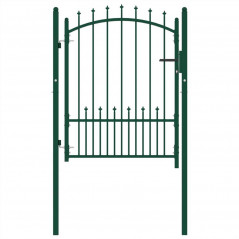 Fence Gate with Steel Spikes 100x125 cm Green