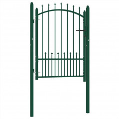 Cancello per Recinzione con Puntali in Acciaio 100x125 cm Verde
