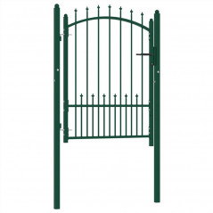 Fence Gate with Steel Spikes 100x125 cm Green