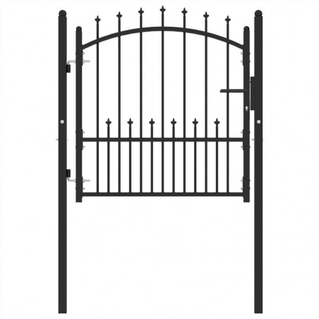 Fence barrier with steel spikes 100x100 cm black