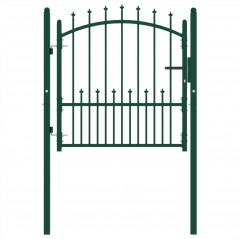 Barrière de clôture avec pointes en acier 100x100 cm Vert