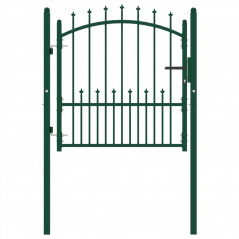 Fence barrier with steel spikes 100x100 cm Green