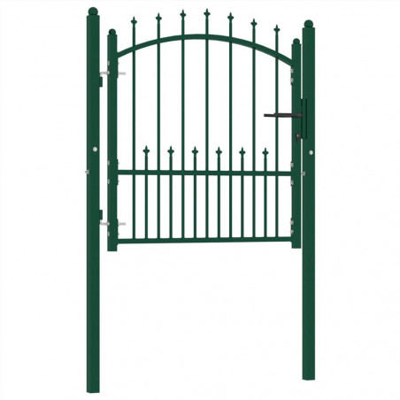 Fence barrier with steel spikes 100x100 cm Green