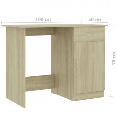 Sonoma tölgy íróasztal 100x50x76 cm forgácslap