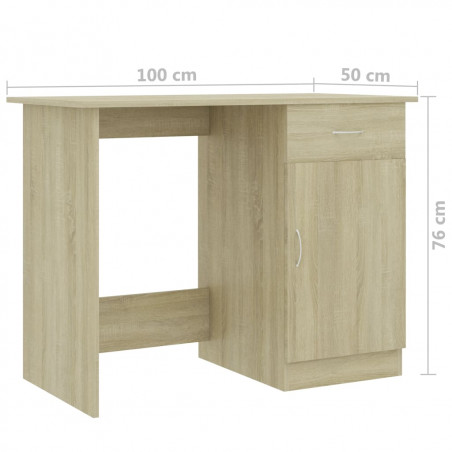 Sonoma Oak Desk 100x50x76 cm Chipboard