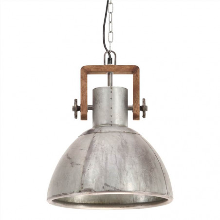 Industrial Hanging Lamp 25 W Silver Round 30 cm E27