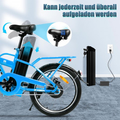 KAISDA K7S Vélo Électrique 20 pouces 36V 12.5Ah 25km/h 250W Moteur Bleu