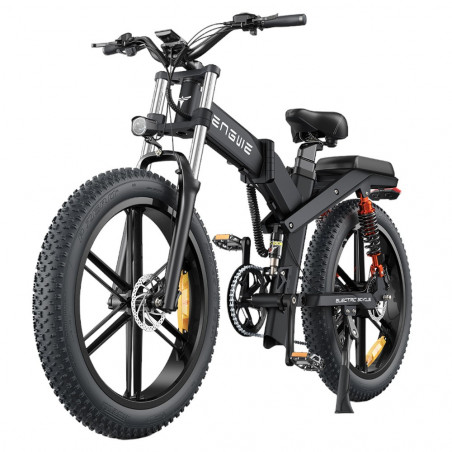 Bicicleta Elétrica ENGWE X26 - 1000W - 50 km/h - Pneus 26 Polegadas - Bateria Dupla 48V 29,2Ah - Cor Preta