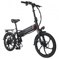 Bicicleta elétrica dobrável SAMEBIKE 20LVXD30 preta