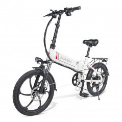 Bicicleta elétrica dobrável SAMEBIKE 20LVXD30 branca
