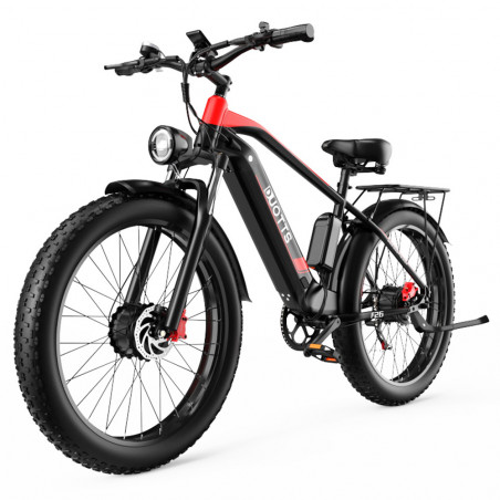 Bicicletta elettrica 26 pollici DUOTTS F26 55Km/h 17,5 Ah 750W*2 Doppi motori Nero