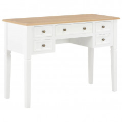 Hvidt skrivebord 109,5x45x77,5 cm Træ