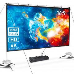 Pixthink 120-inch Projection Screen with Stand