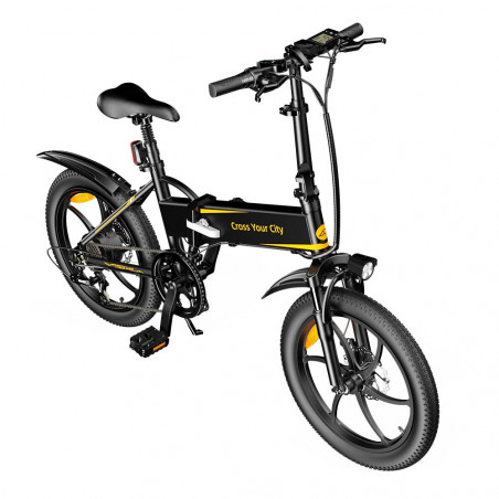 ADO A20+ Bicicleta Elétrica Dobrável 250W Motor 10.4Ah Bateria Preta