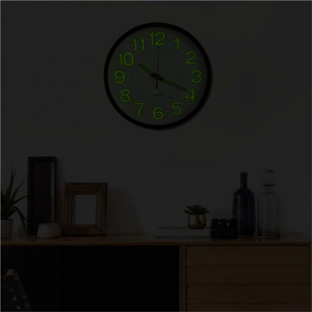 Reloj de Pared Luminoso Negro 30 cm