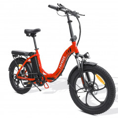 Bicicleta elétrica FAFREES F20 E-bike com estrutura dobrável de 20 polegadas - vermelha