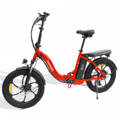 Bicicleta elétrica FAFREES F20 E-bike com estrutura dobrável de 20 polegadas - vermelha
