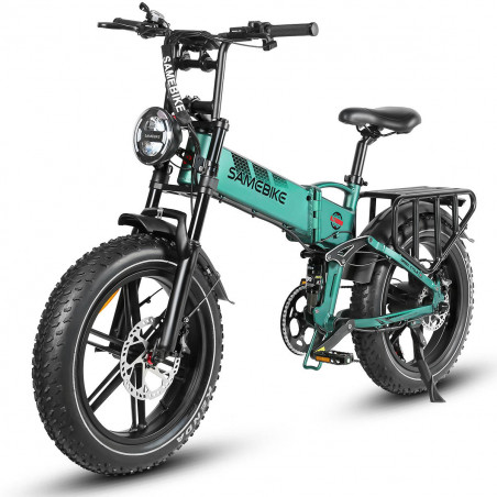 Samebike RS-A02 20 hüvelykes elektromos kerékpár 1200W 45Km/h 48V 17AH zöld