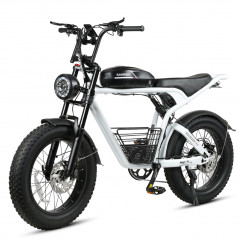 Bicicleta eléctrica SAMEBIKE M20 blanca 1000W-1200W EN CRETA