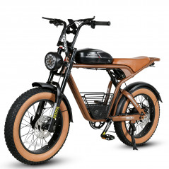Bicicleta elétrica SAMEBIKE M20 marrom 1000W-1200W EM CRETA