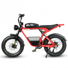 Bicicleta eléctrica SAMEBIKE M20 roja 1000W-1200W EN CRETA