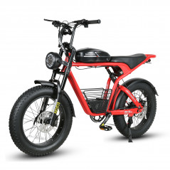 Bicicleta elétrica SAMEBIKE M20 vermelha 1000W-1200W EM CRETA