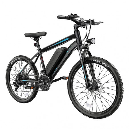 Bicicleta eléctrica K3 26 pulgadas 36V 350W Motor 10.4Ah Batería 32km/h Azul