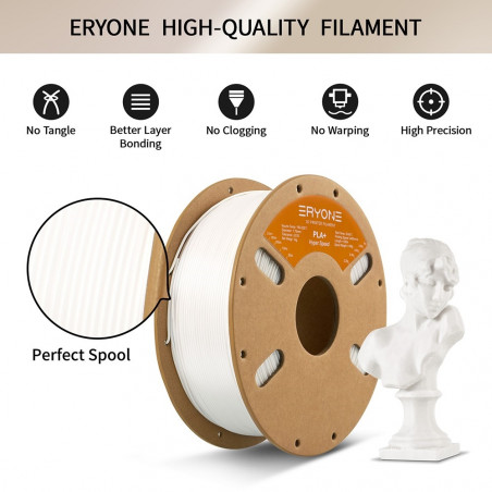 ERYONE 1.75mm High Speed PLA+ 3D Printing Filament 1kg Ivory White