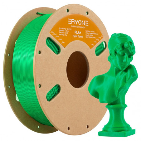 ERYONE 1.75 mm szybki PLA+ 3D Filament Drukarski 1kg Zielony
