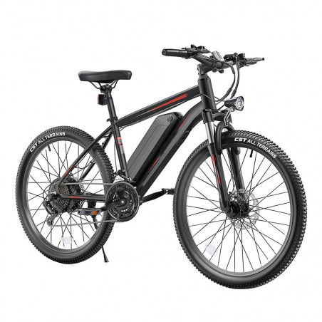 Bicicleta eléctrica K3 26 pulgadas 36V 350W Motor 10.4Ah Batería 32km/h Rojo