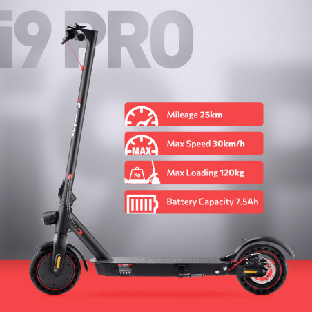 iScooter i9 Pro zusammenklappbarer Elektroroller, 8.5-Zoll-Reifen, 350-W-Motor, 30 km/h Geschwindigkeit