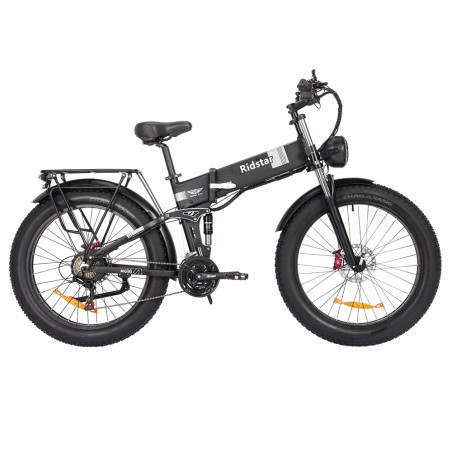 Ridstar H26 Pro E-Bike 26 * 4.0 polegadas Pneus gordos Motor 1000W Alcance máximo de 120 km