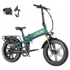 Składany rower elektryczny Vitilan I7 Pro 2.0 - zielony