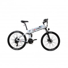 KAISDA K1 Bicicleta plegable con ciclomotor eléctrico plegable de 26 pulgadas y 500 W, color blanco