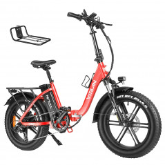 Składany rower elektryczny Vitilan U7 2.0 - czerwony