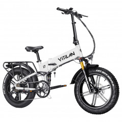 Bici elettrica pieghevole Vitilan I7 Pro 2.0 - Bianca