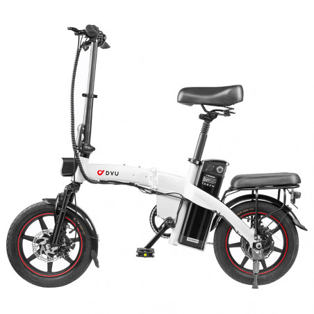 Bicicleta Elétrica DYU A5 350W Motor Velocidade Máxima 25km/h Branca