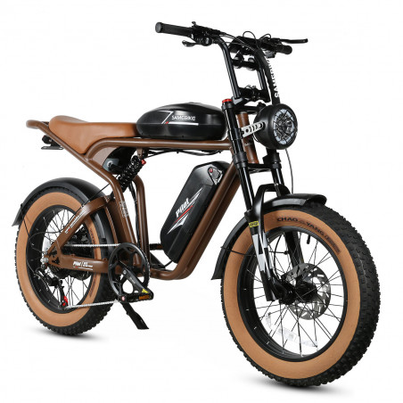 Bicicleta Elétrica SAMEBIKE M20-III BROWN 1000W-1200W EM CRETE Versão com motor único