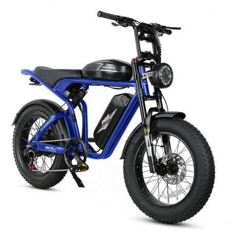 Bici Elettrica SAMEBIKE M20-III BLU 1000W-1200W IN CRETA Versione motore singolo