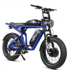 Bicicleta Elétrica SAMEBIKE M20-III AZUL 1000W-1200W EM CRETA Versão com motor duplo