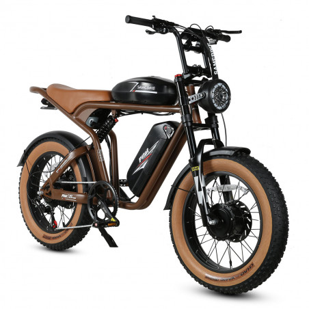 Ηλεκτρικό ποδήλατο SAMEBIKE M20-III BROWN 1000W-1200W ΣΤΗΝ ΚΡΗΤΗ Διπλή έκδοση κινητήρα