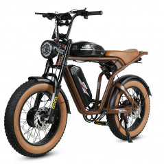 Ηλεκτρικό ποδήλατο SAMEBIKE M20-III BROWN 1000W-1200W ΣΤΗΝ ΚΡΗΤΗ Διπλή έκδοση κινητήρα